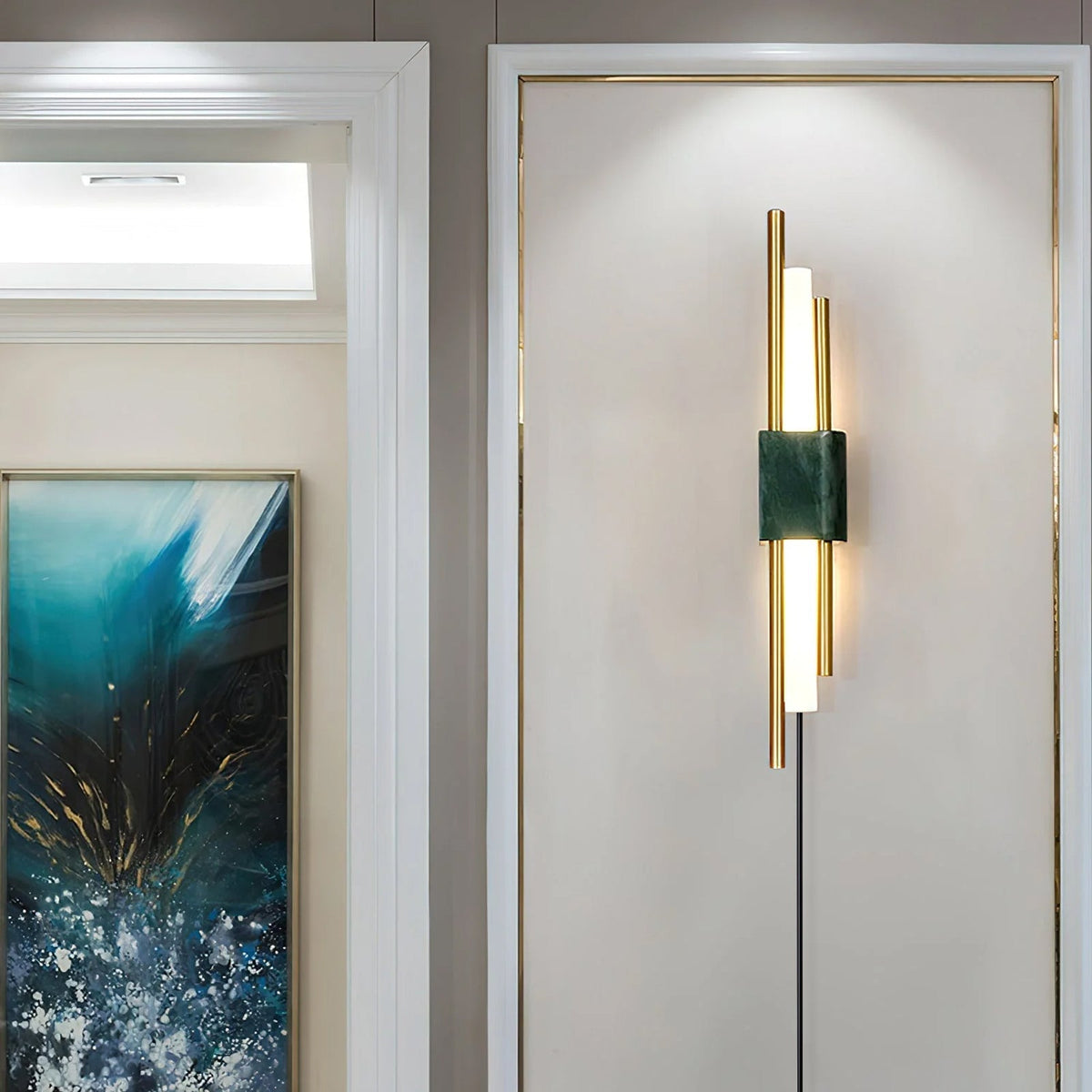 Evely aplique de pared Premium nórdico de arte con acabados en mármol enchufable