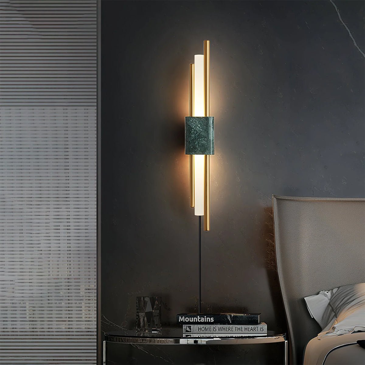 Evely aplique de pared Premium nórdico de arte con acabados en mármol enchufable