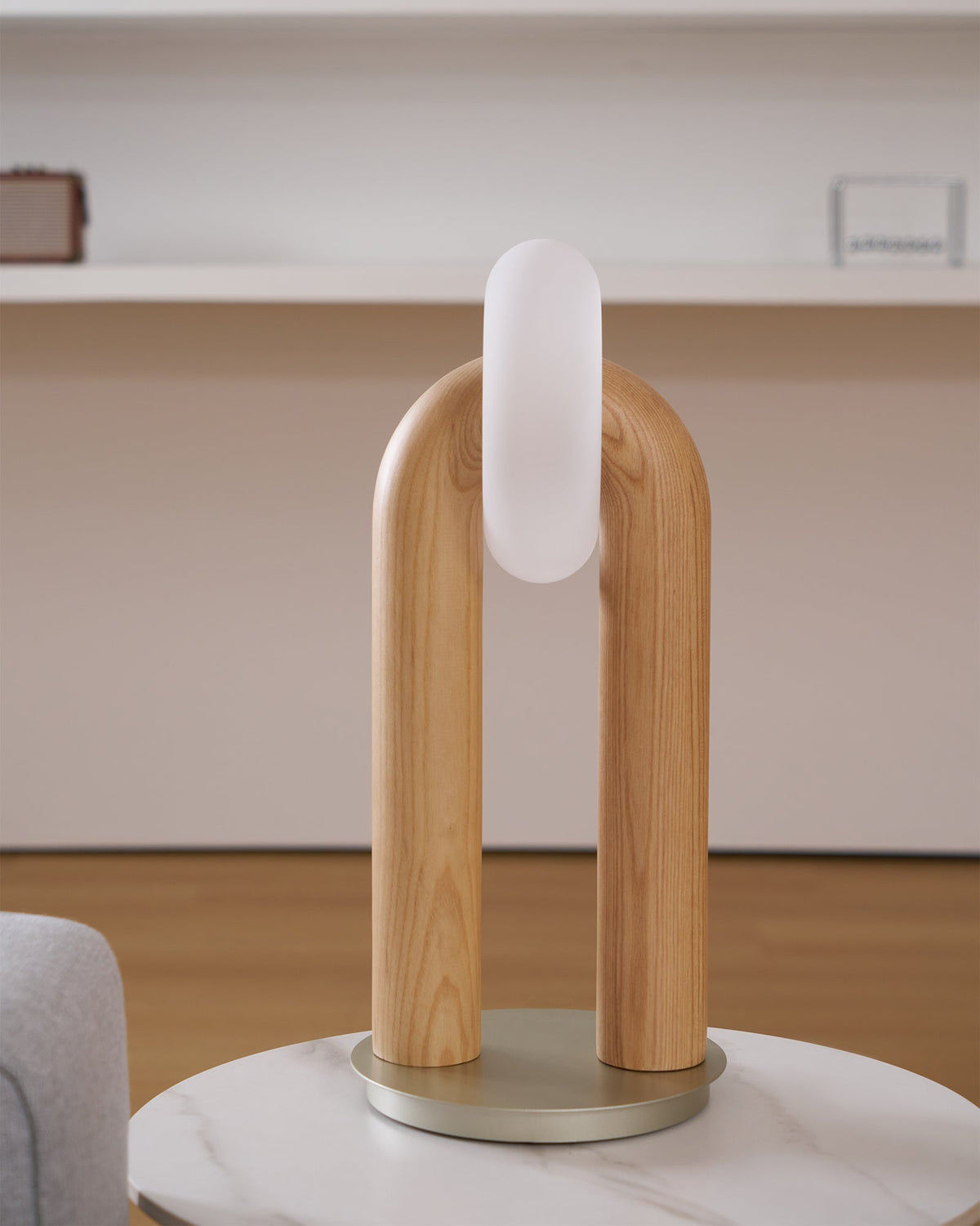 Raelix lámpara de mesa de madera vintage