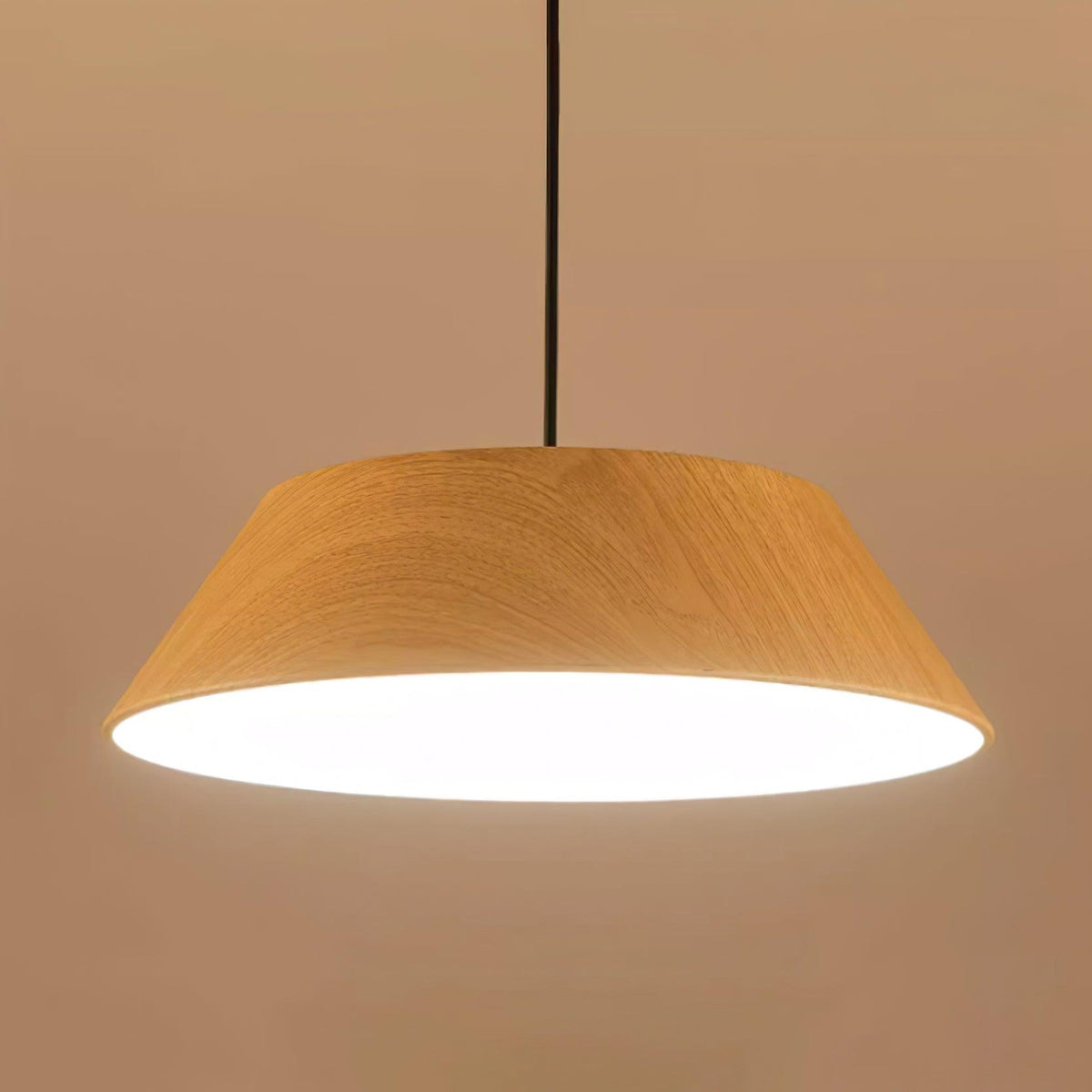 Novain lámpara colgante de madera con grano de madera