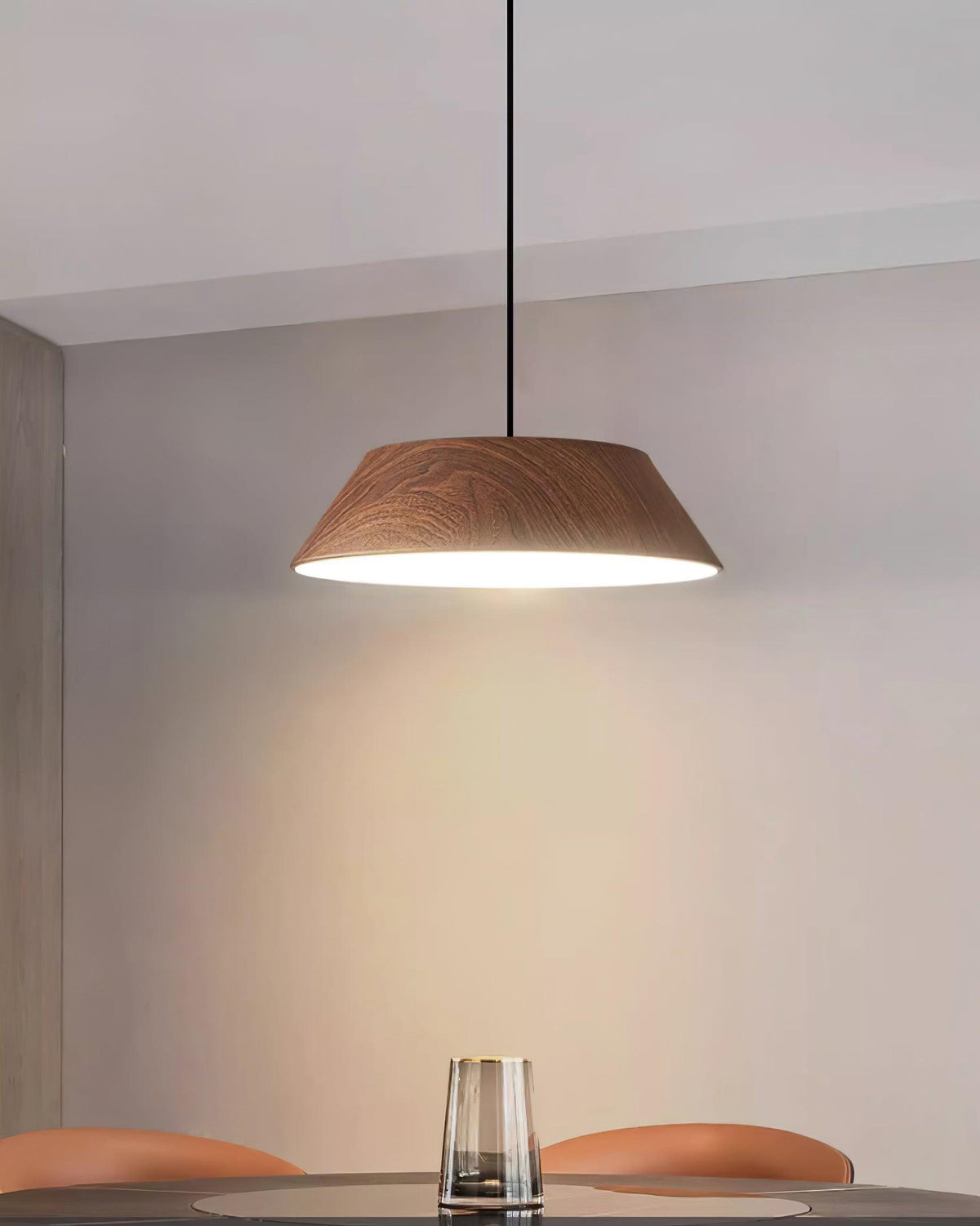 Novain lámpara colgante de madera con grano de madera