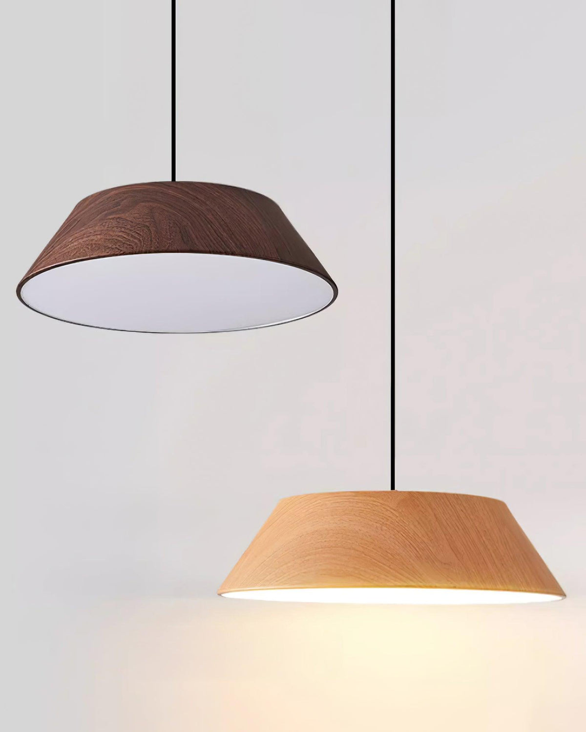 Novain lámpara colgante de madera con grano de madera