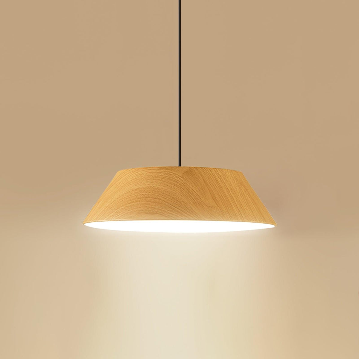 Novain lámpara colgante de madera con grano de madera