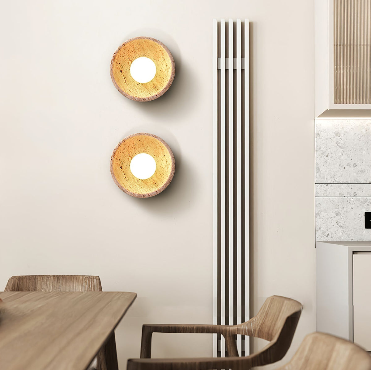 Nalen aplique de pared de medio cúpula en travertino