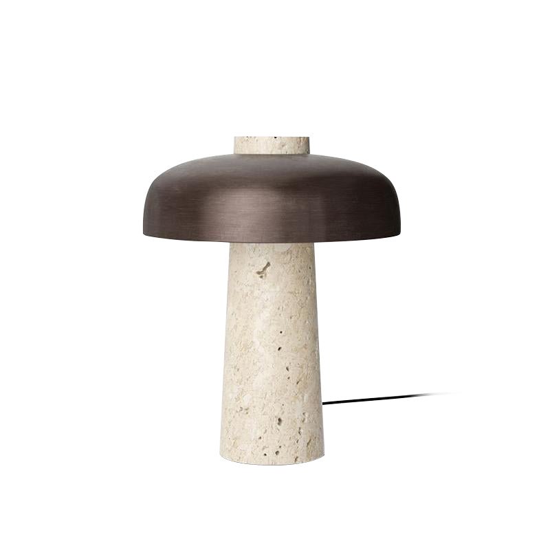 Tavivira lámpara de mesa con forma de seta en travertino