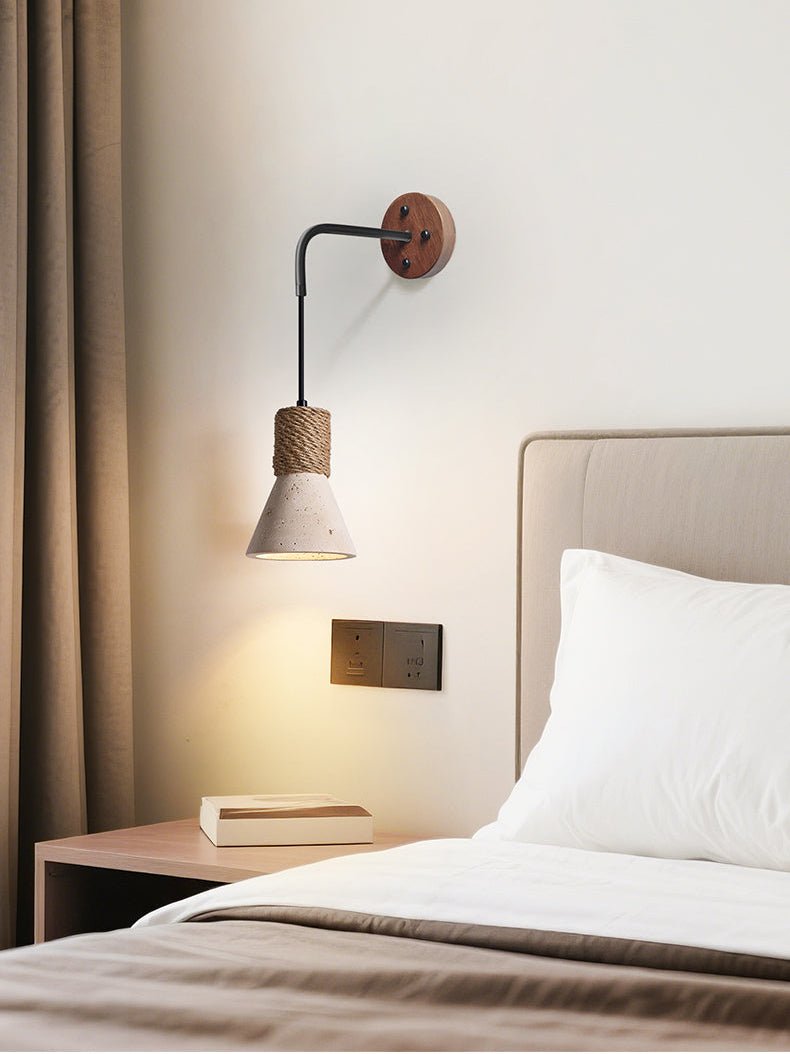 Litz aplique de pared Vintage amarillo travertino con cuerda