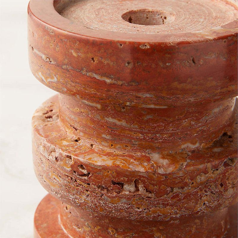 Petenena Soporte de velas de piedra terracota
