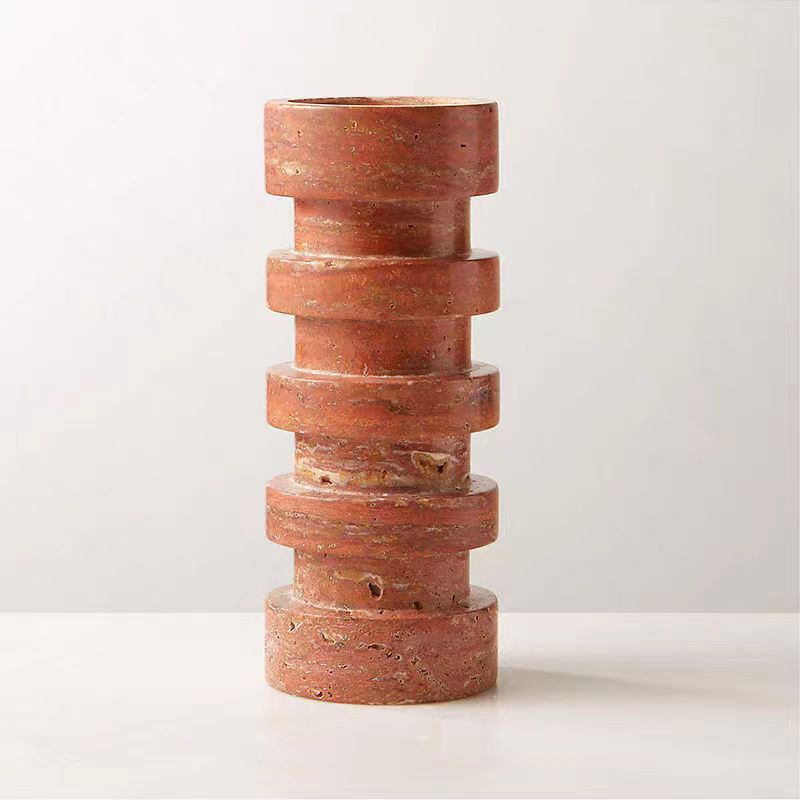 Petenena Soporte de velas de piedra terracota