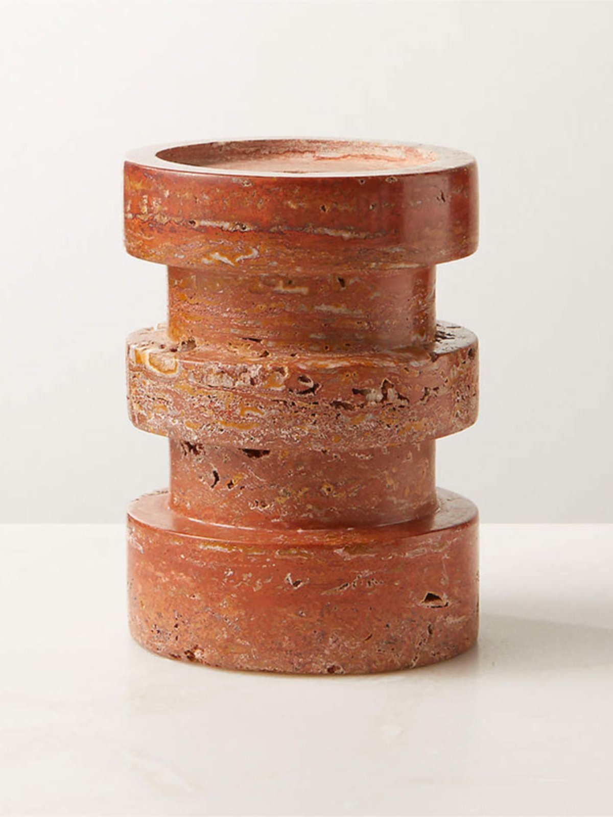 Petenena Soporte de velas de piedra terracota