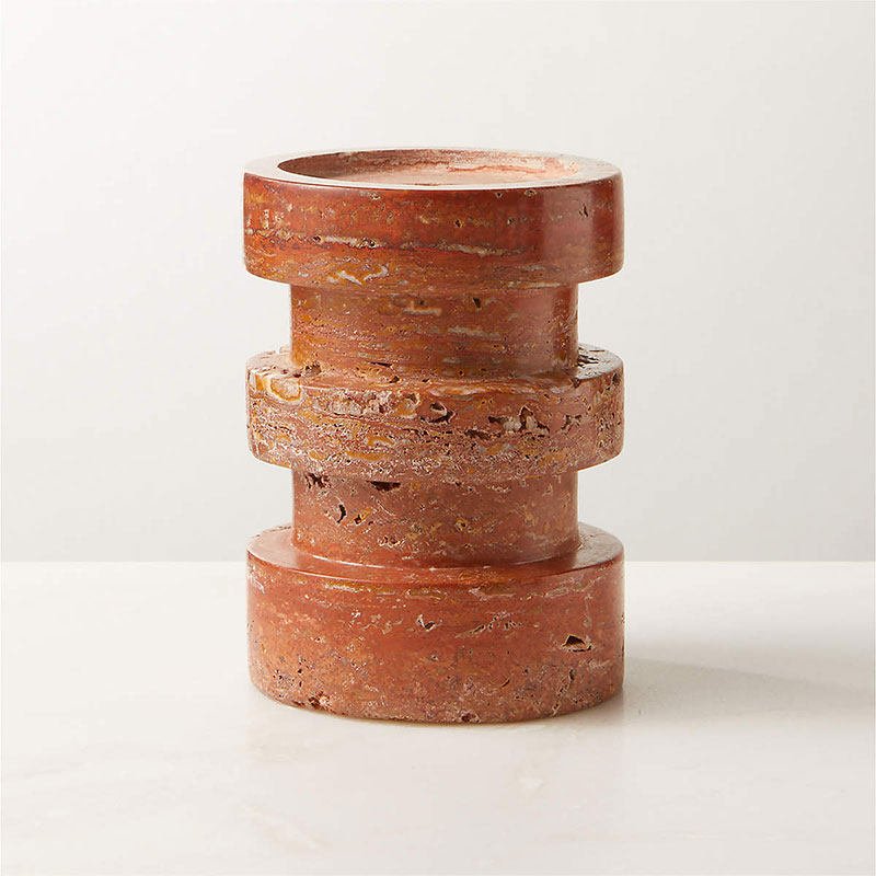 Petenena Soporte de velas de piedra terracota