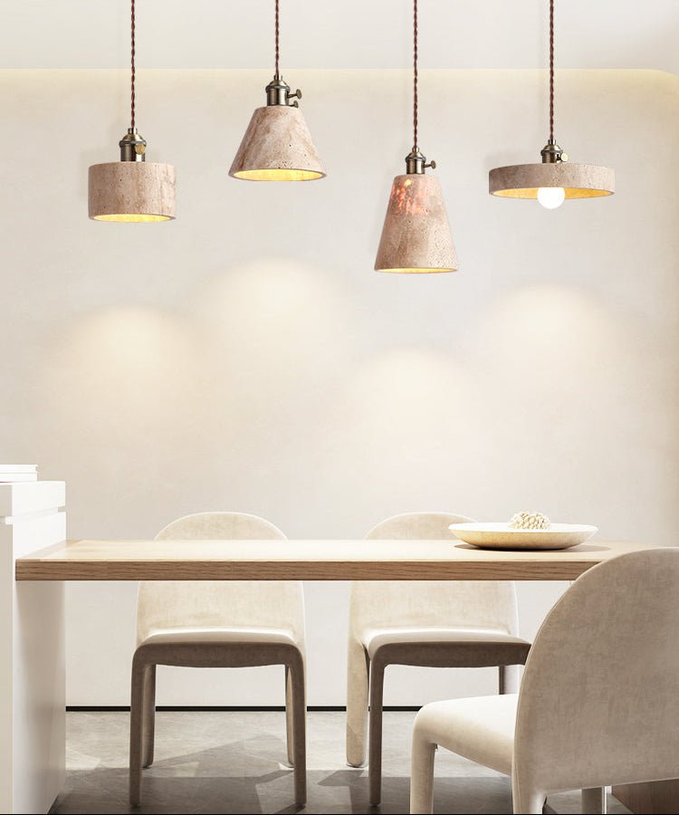 Ralv lámpara colgante minimalista en travertino amarillo