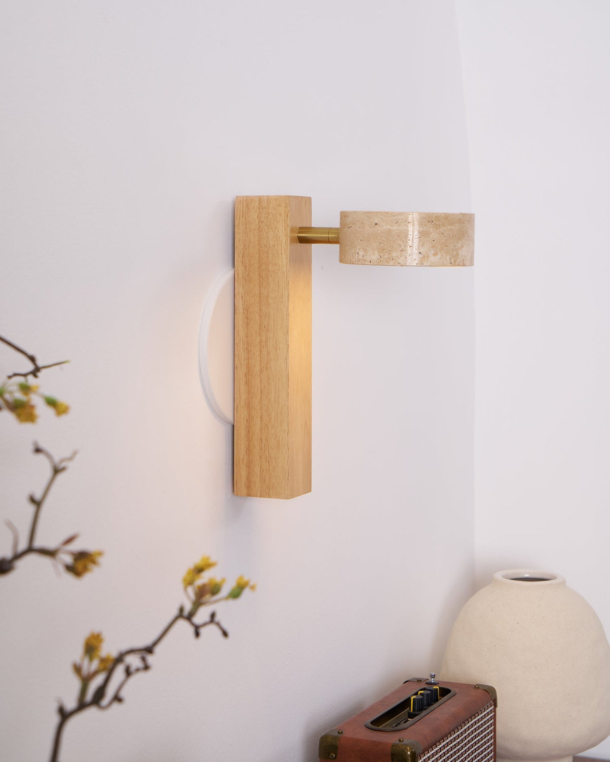 Tavalina aplique de pared Cylinder-Stack travertino