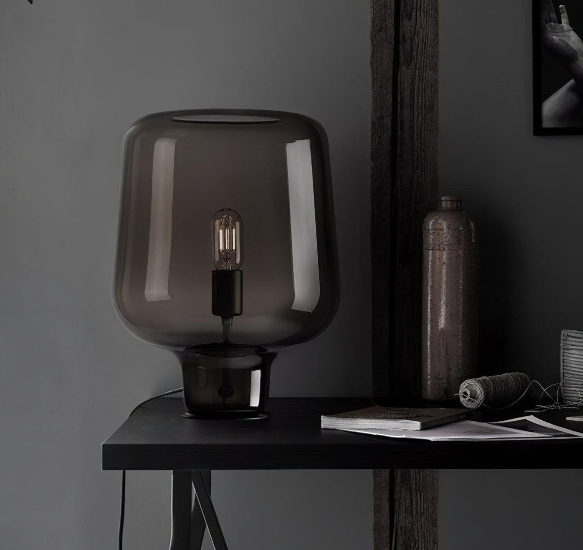 Eanlari lámpara de mesa contemporánea de vidrio
