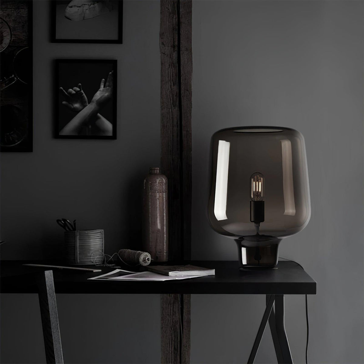 Eanlari lámpara de mesa contemporánea de vidrio