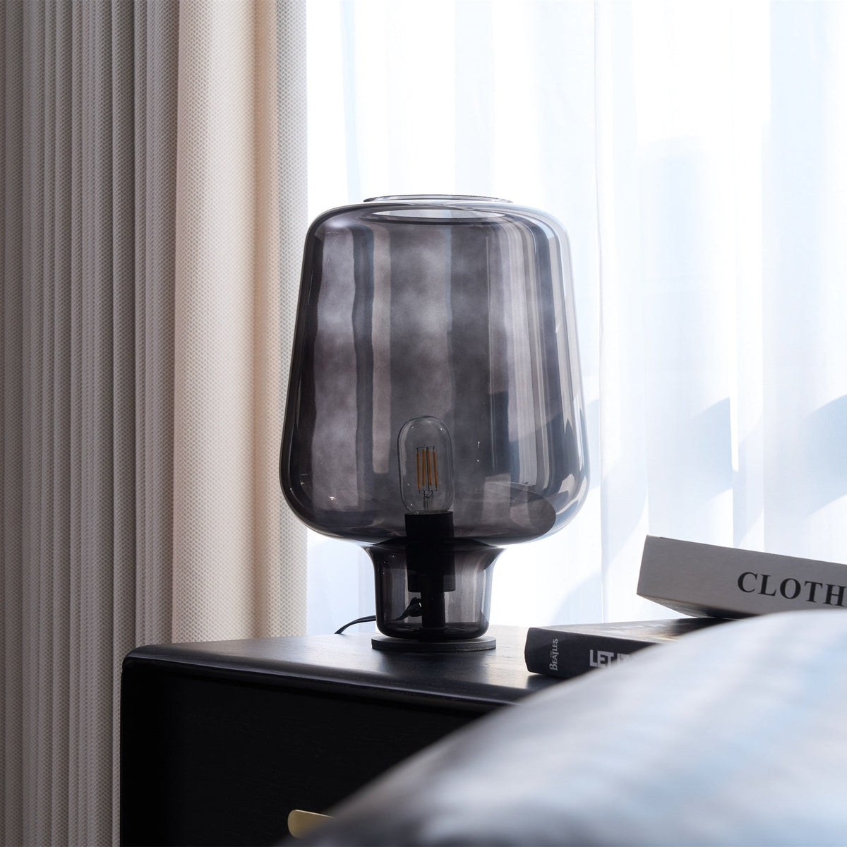 Eanlari lámpara de mesa contemporánea de vidrio