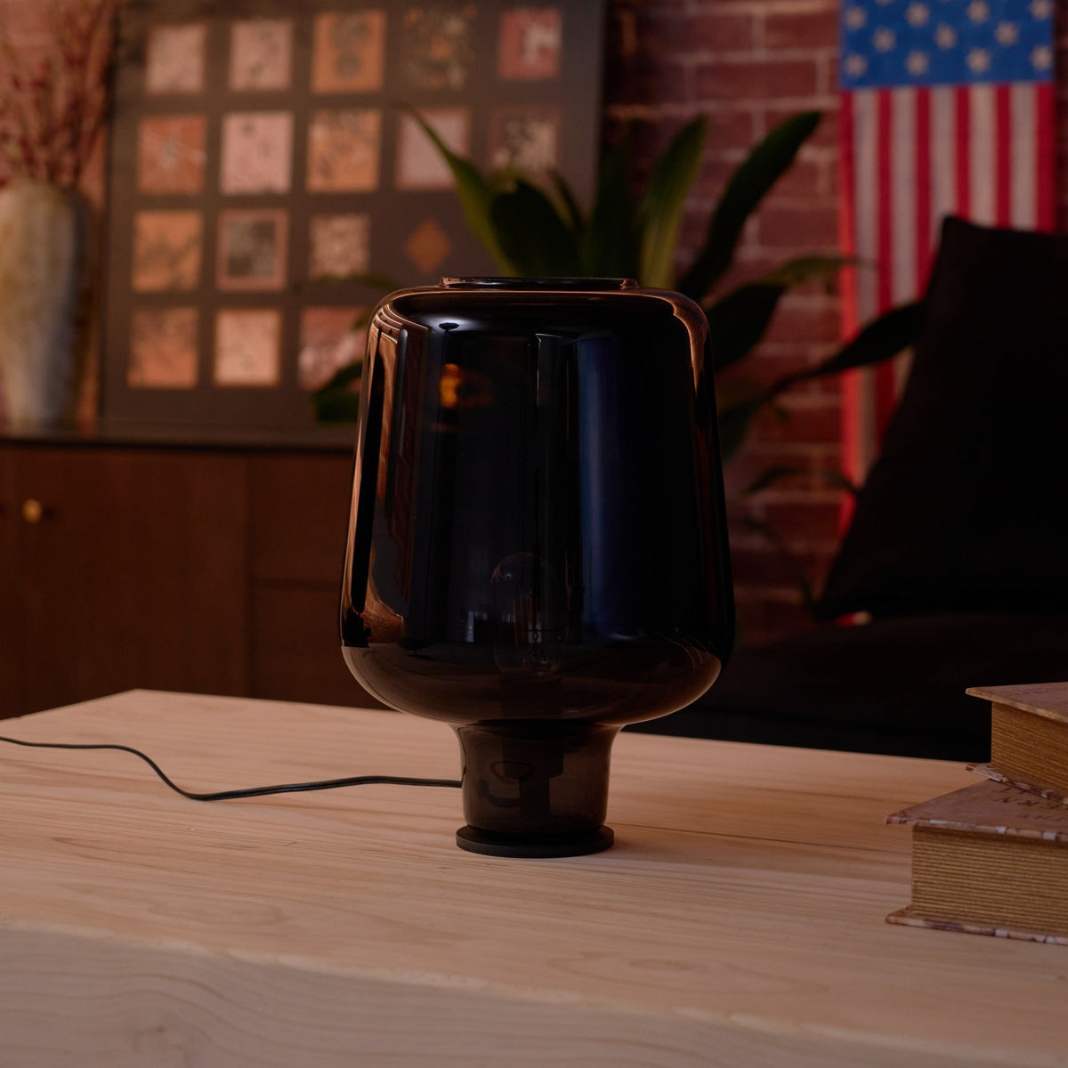 Eanlari lámpara de mesa contemporánea de vidrio