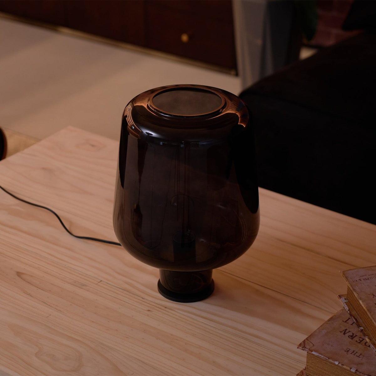 Eanlari lámpara de mesa contemporánea de vidrio