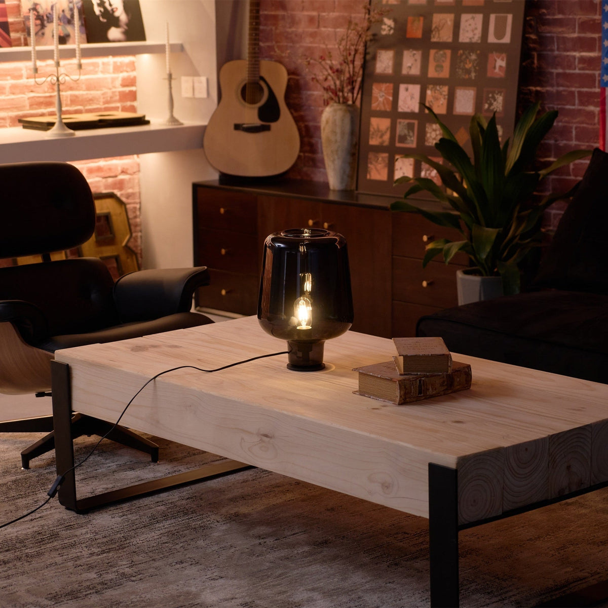Eanlari lámpara de mesa contemporánea de vidrio