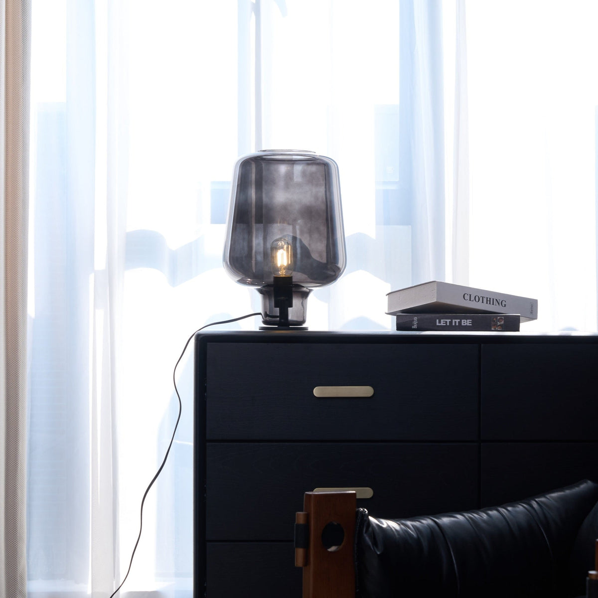 Eanlari lámpara de mesa contemporánea de vidrio