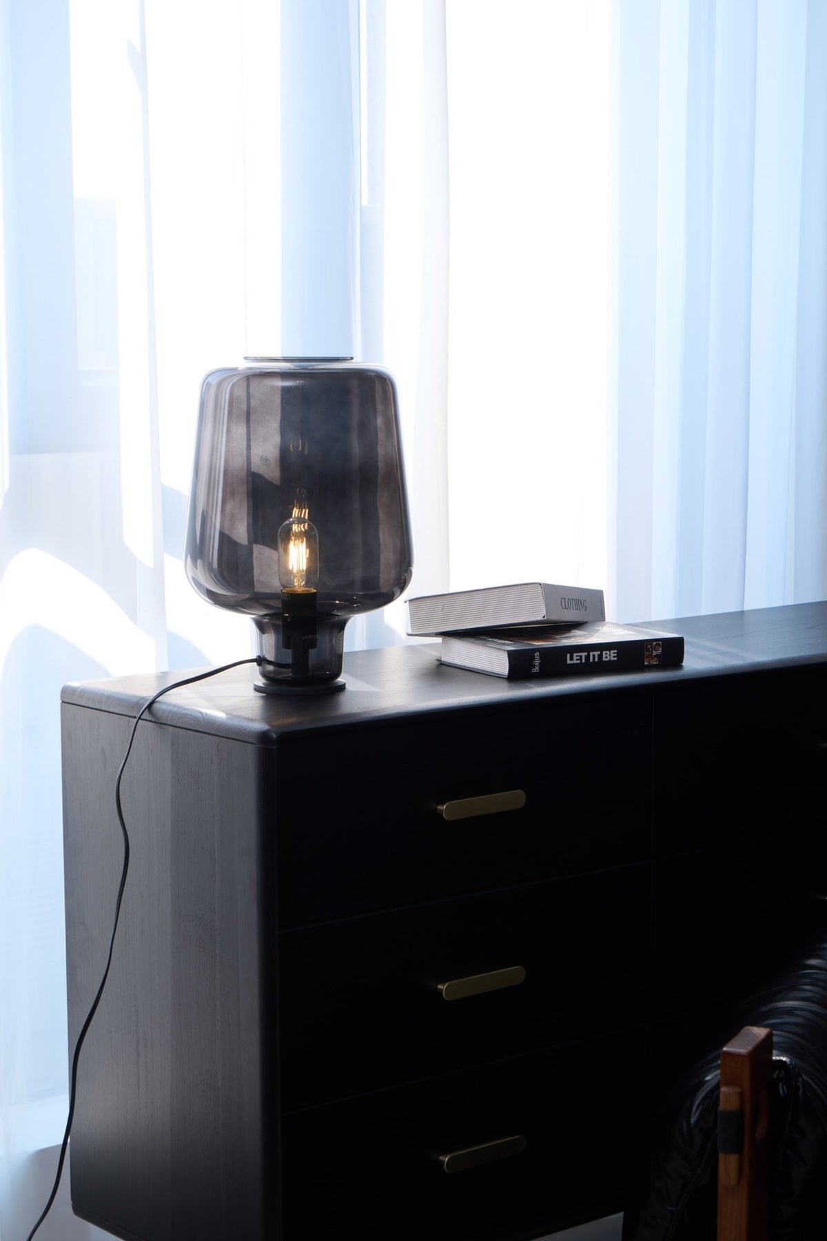 Eanlari lámpara de mesa contemporánea de vidrio
