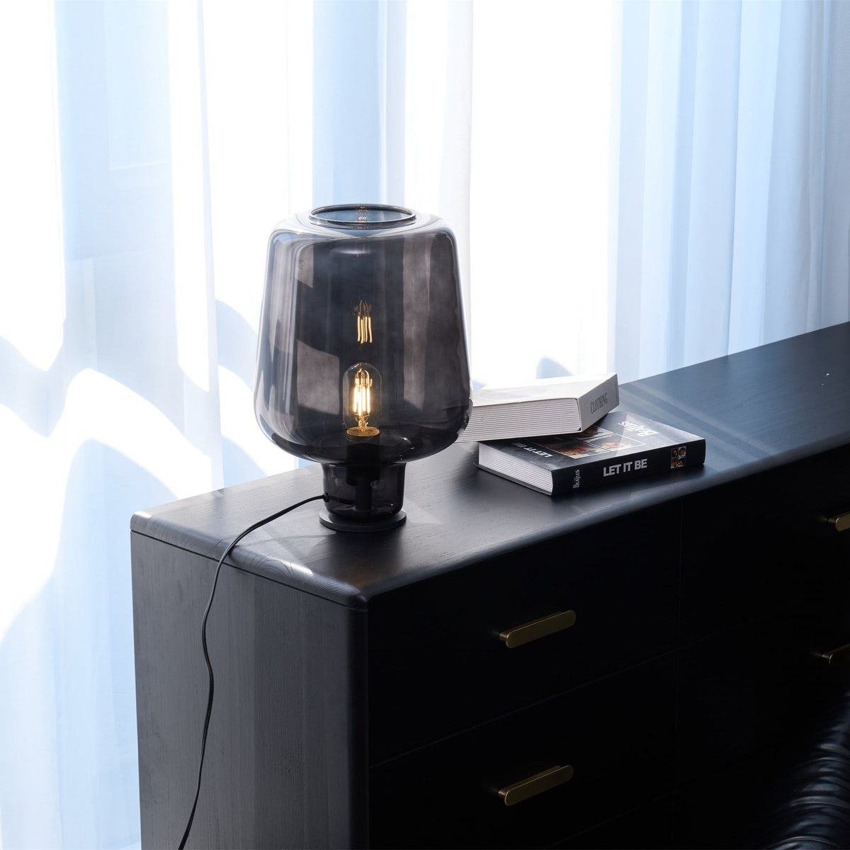Eanlari lámpara de mesa contemporánea de vidrio