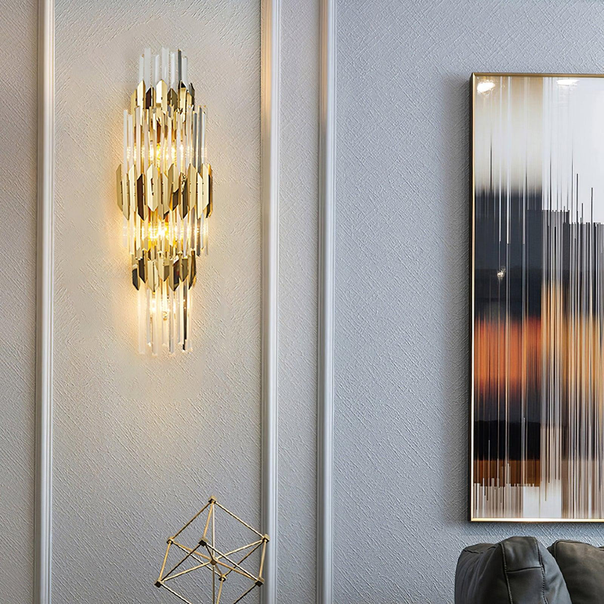Elyoaria aplique de pared de arte nórdico en tres capas de cristal