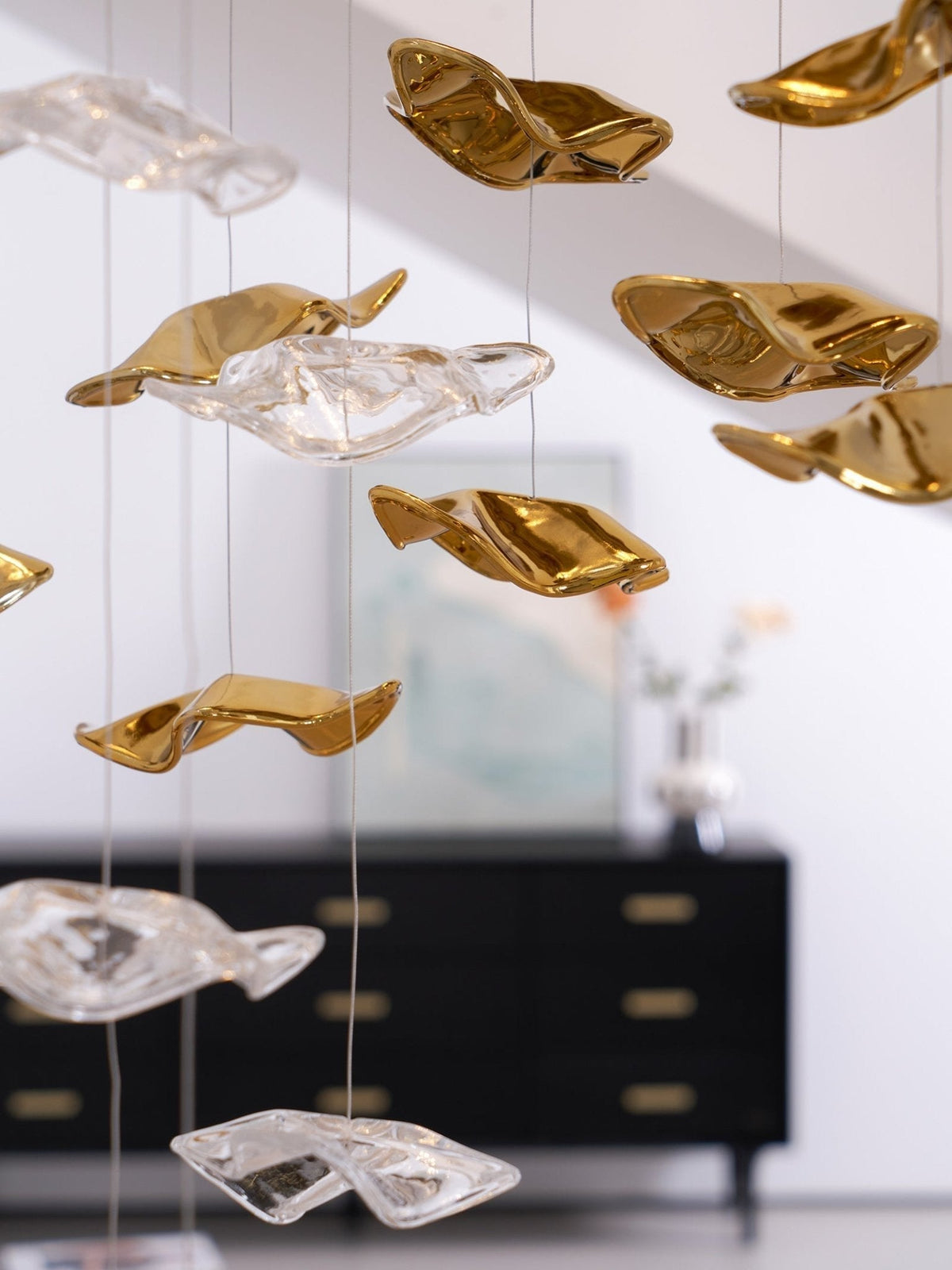 Lisk lámpara de araña lineal de lujo en latón