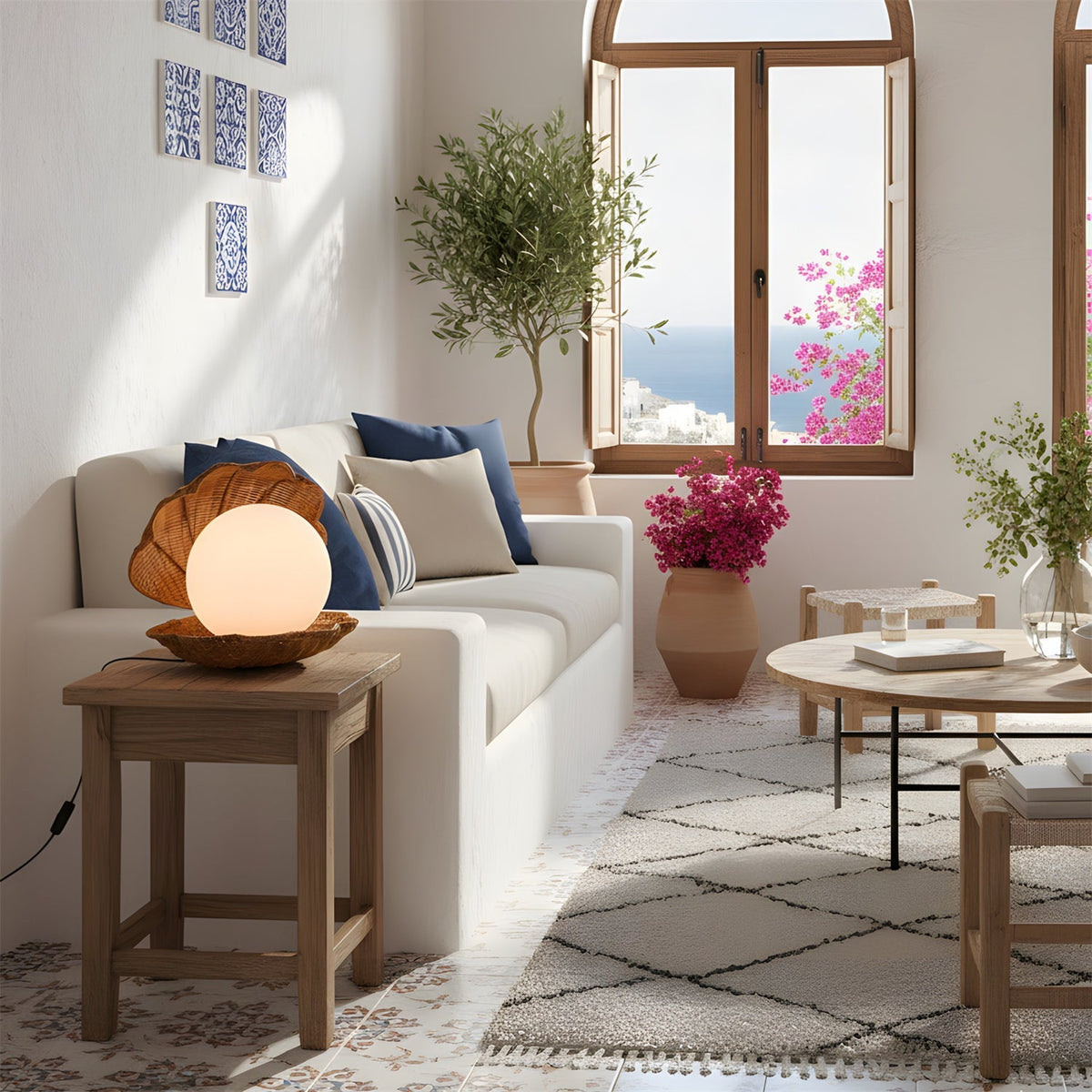 Rivuella lámpara de mesa de concha marina