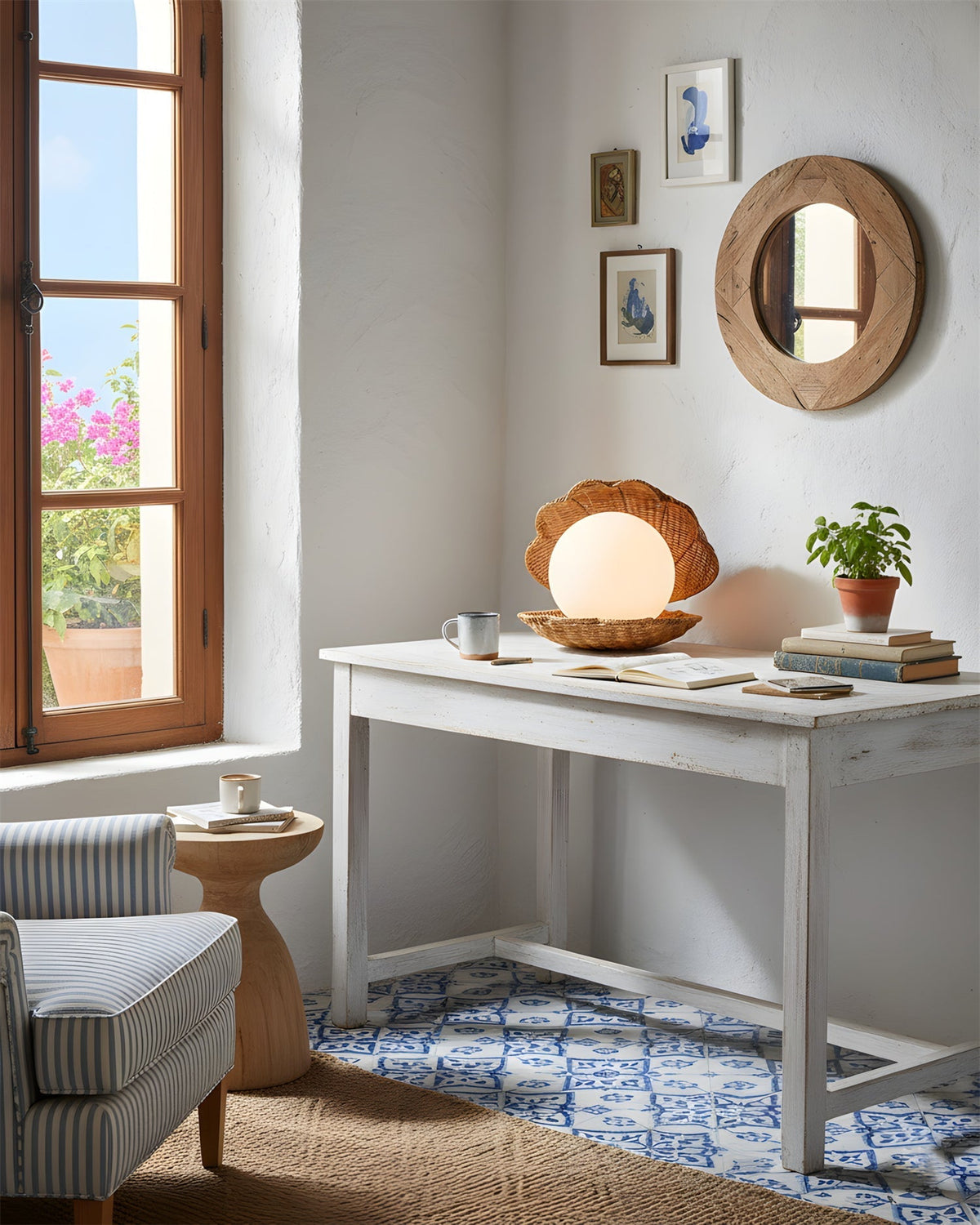 Rivuella lámpara de mesa de concha marina