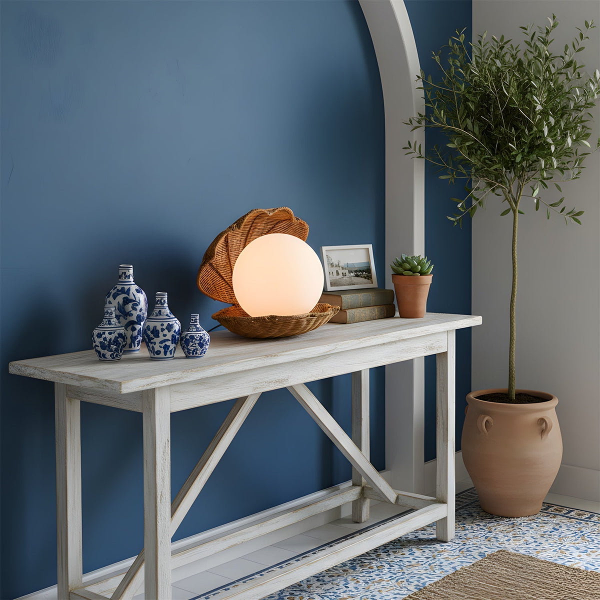 Rivuella lámpara de mesa de concha marina