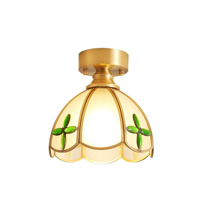 Revely lámpara de techo vintage floral esmerilado