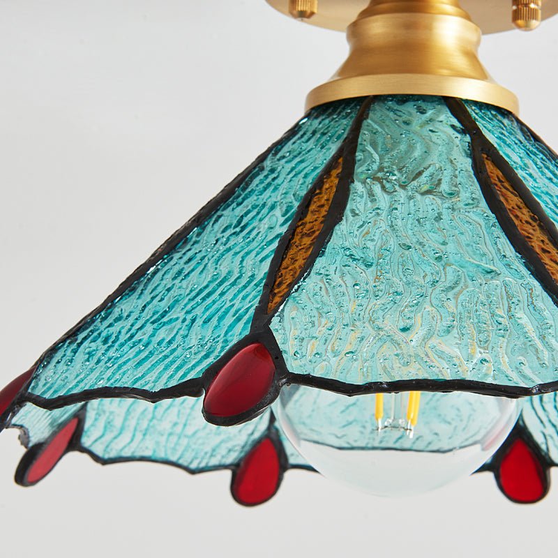 Revely lámpara de techo vintage floral esmerilado