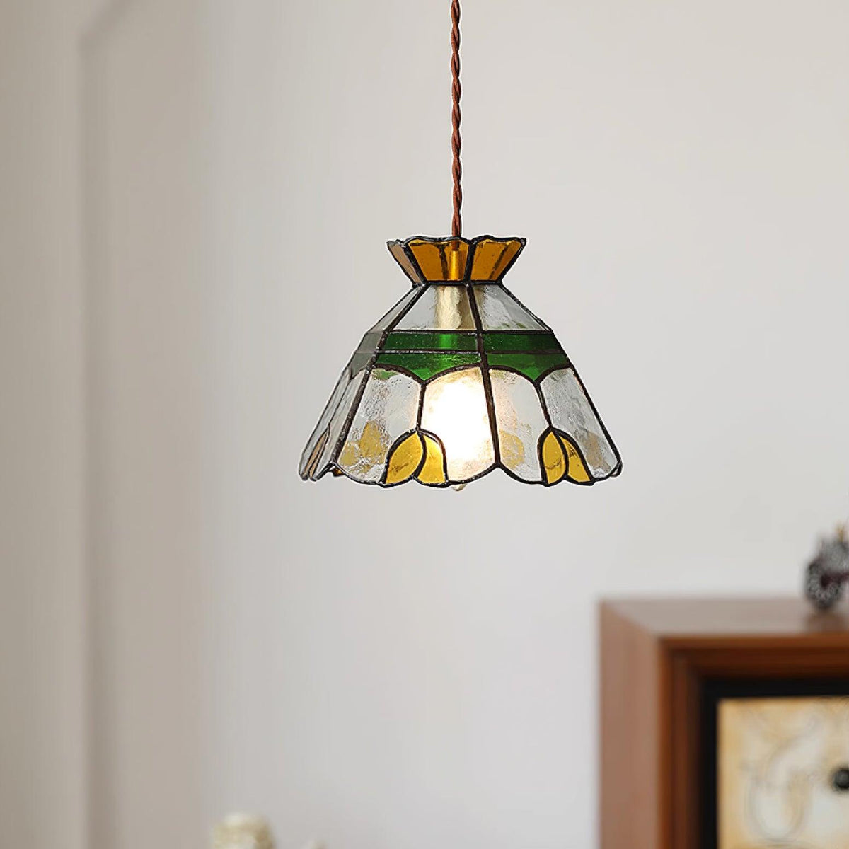 Coriva lámpara colgante de vidrio teñido estilo mid-century