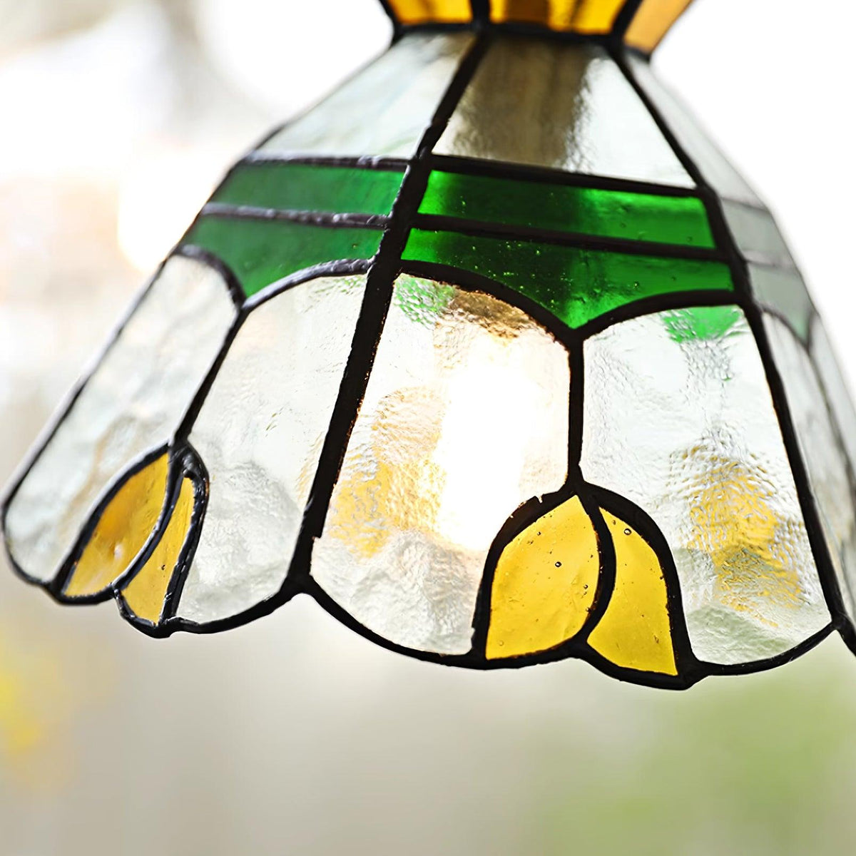 Coriva lámpara colgante de vidrio teñido estilo mid-century