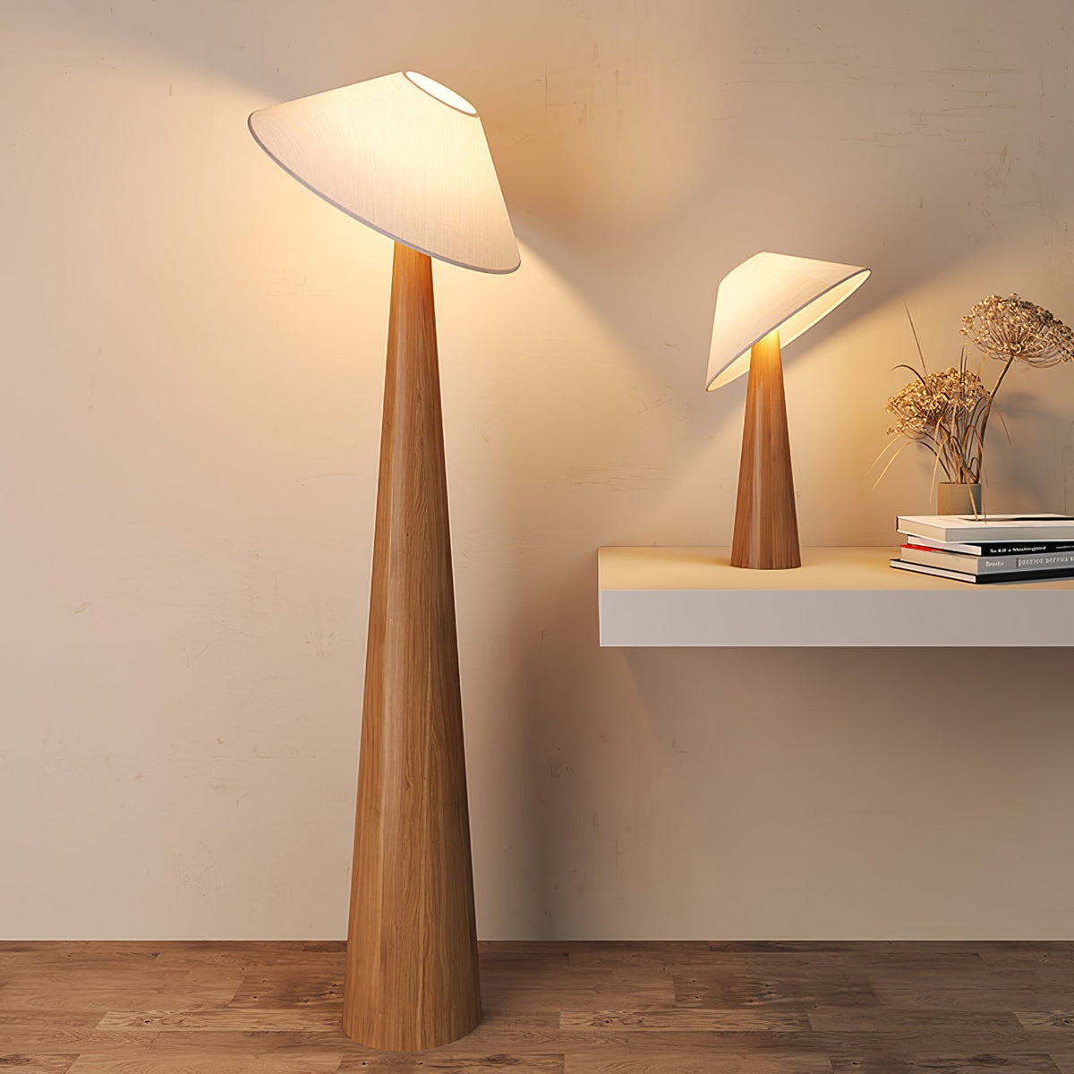 Vosile lámpara de mesa escultórica de madera