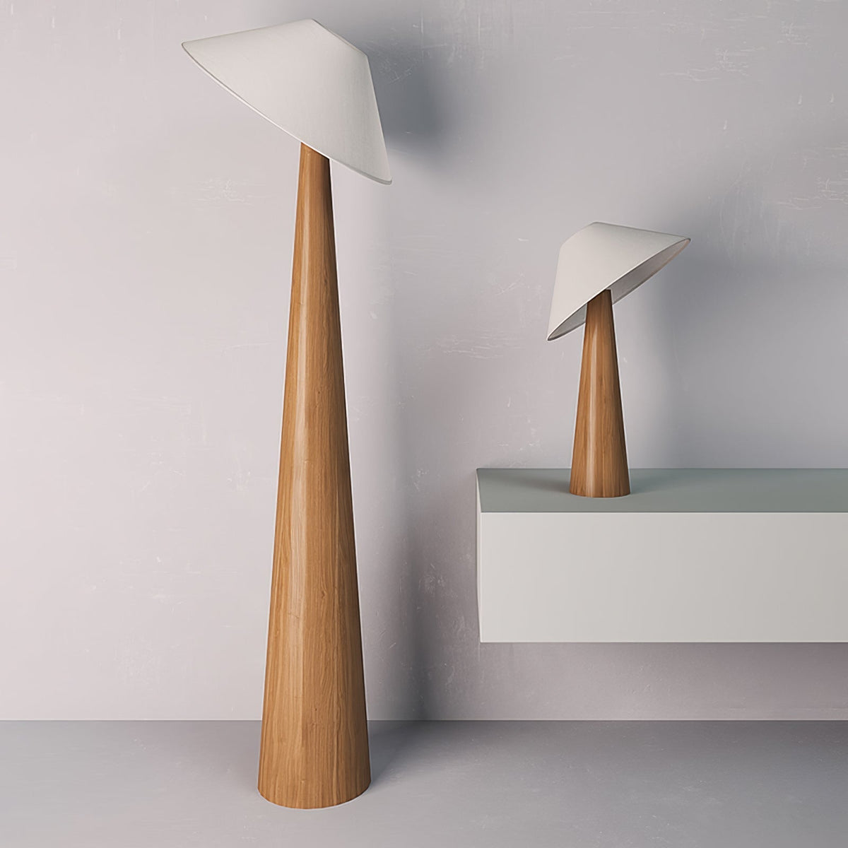 Vosile lámpara de mesa escultórica de madera