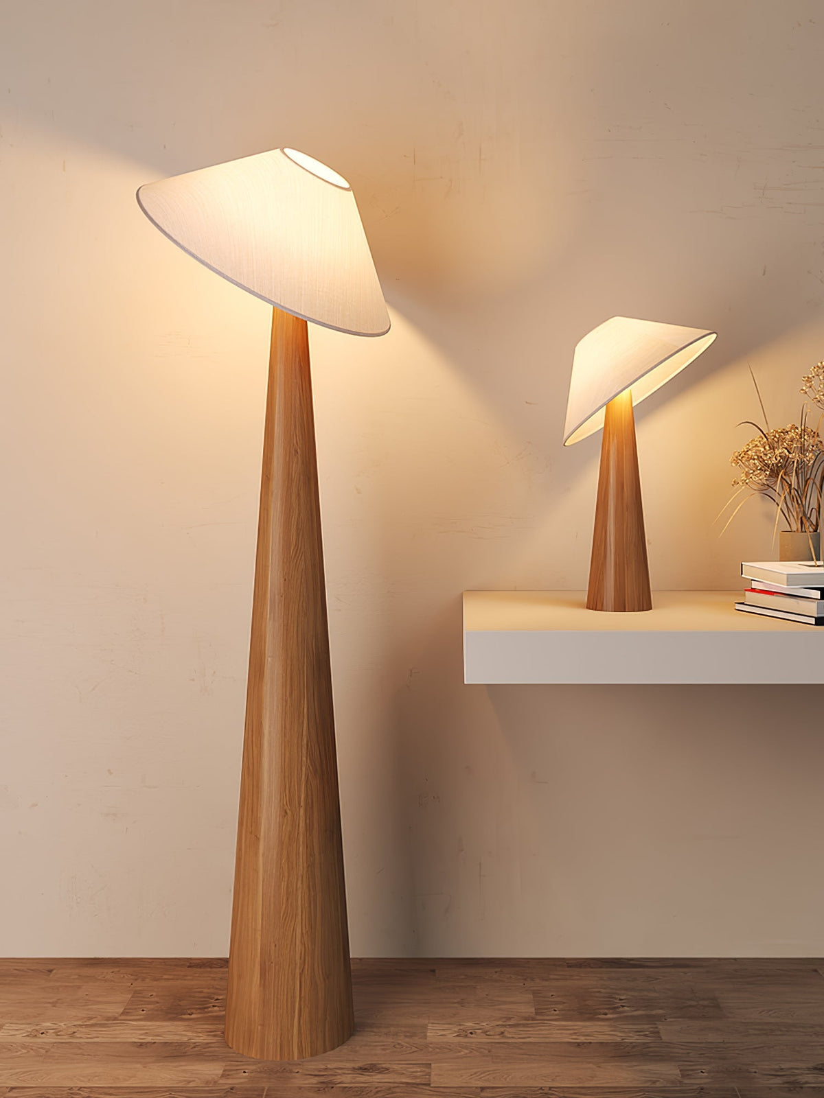 Vosile lámpara de mesa escultórica de madera