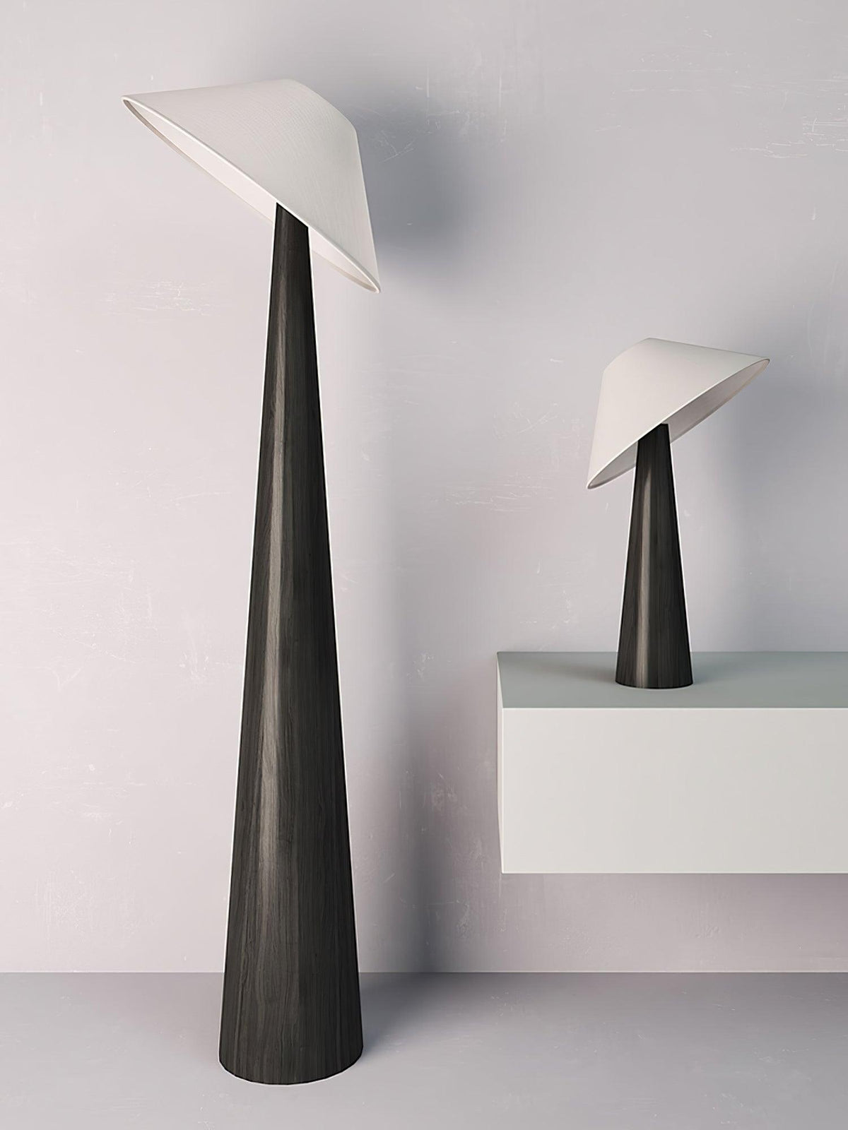 Vosile lámpara de mesa escultórica de madera