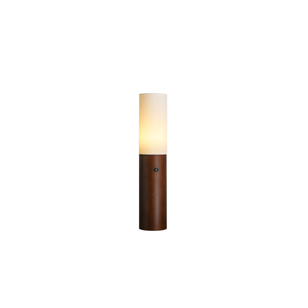 Viraalia lámpara de pie con columna de madera