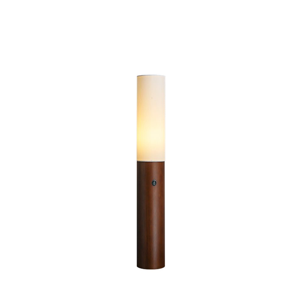 Viraalia lámpara de pie con columna de madera