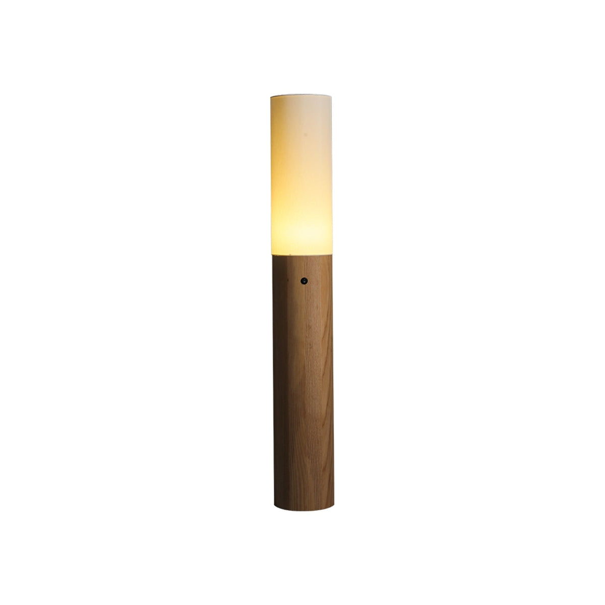 Viraalia lámpara de pie con columna de madera