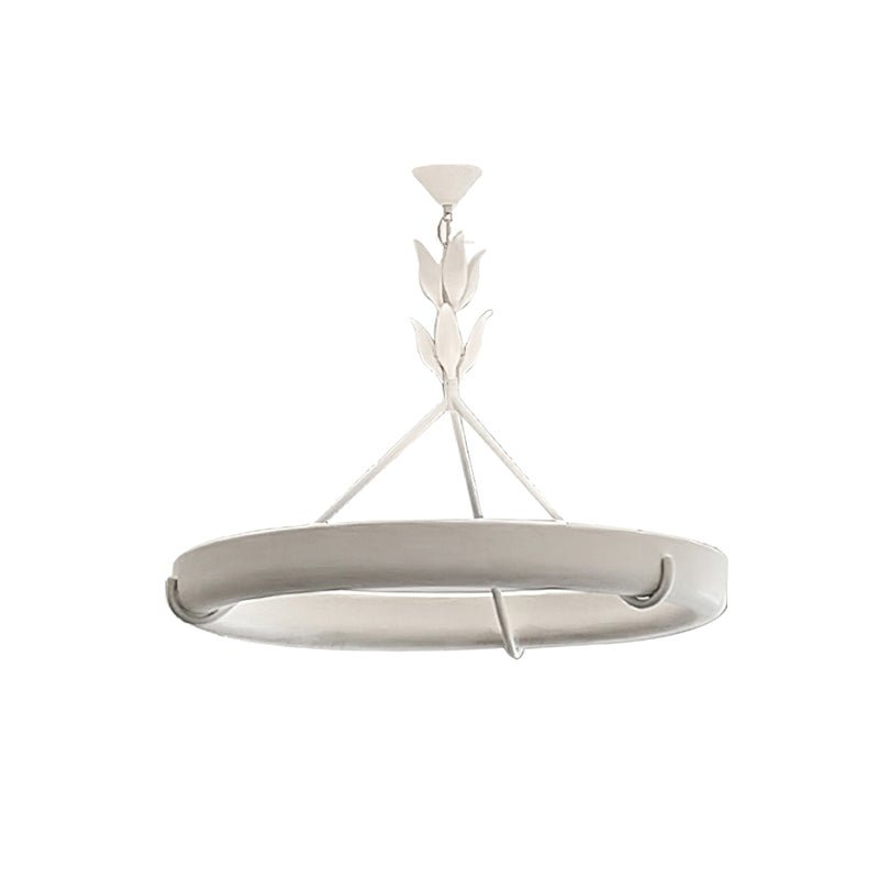 Eixor lámpara de araña de yeso blanca forma floral minimalista
