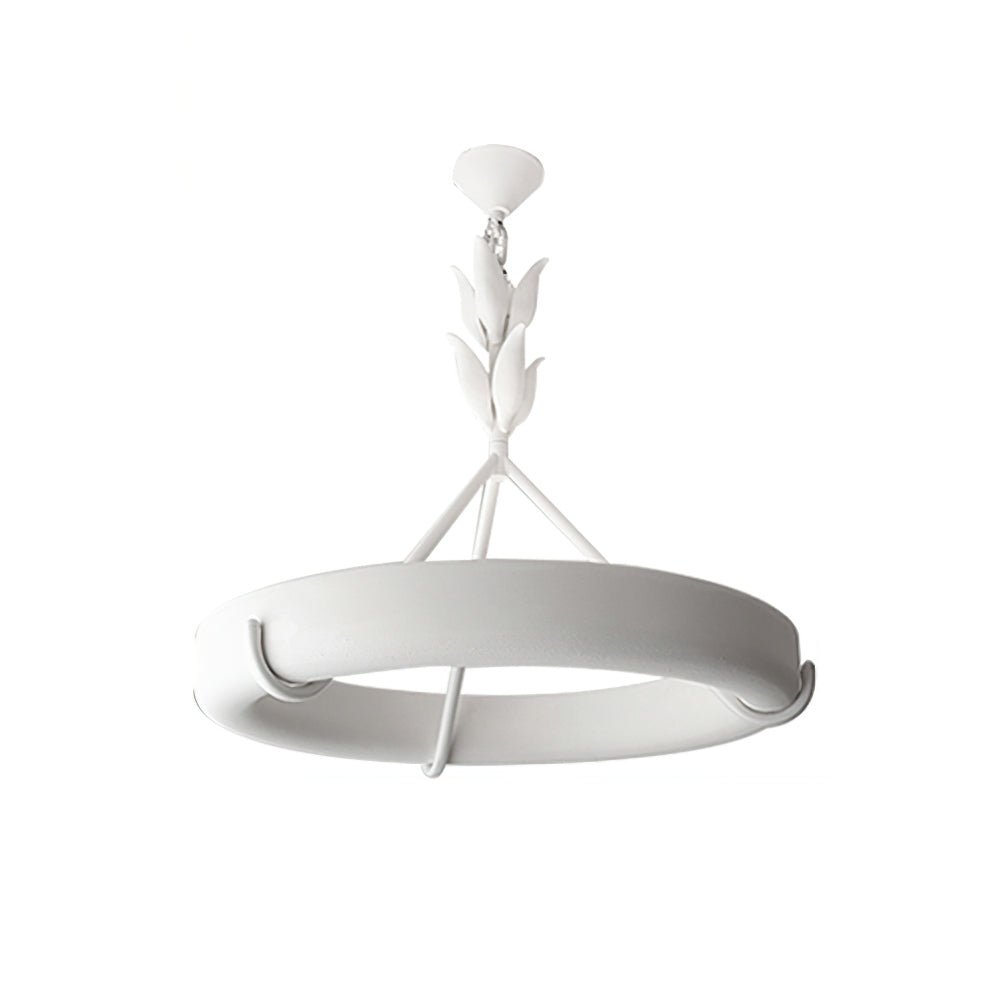 Eixor lámpara de araña de yeso blanca forma floral minimalista