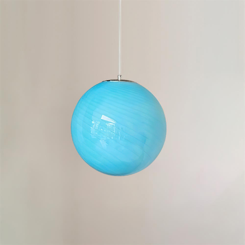 Dorvian lámpara colgante de vidrio esfera azul moderna