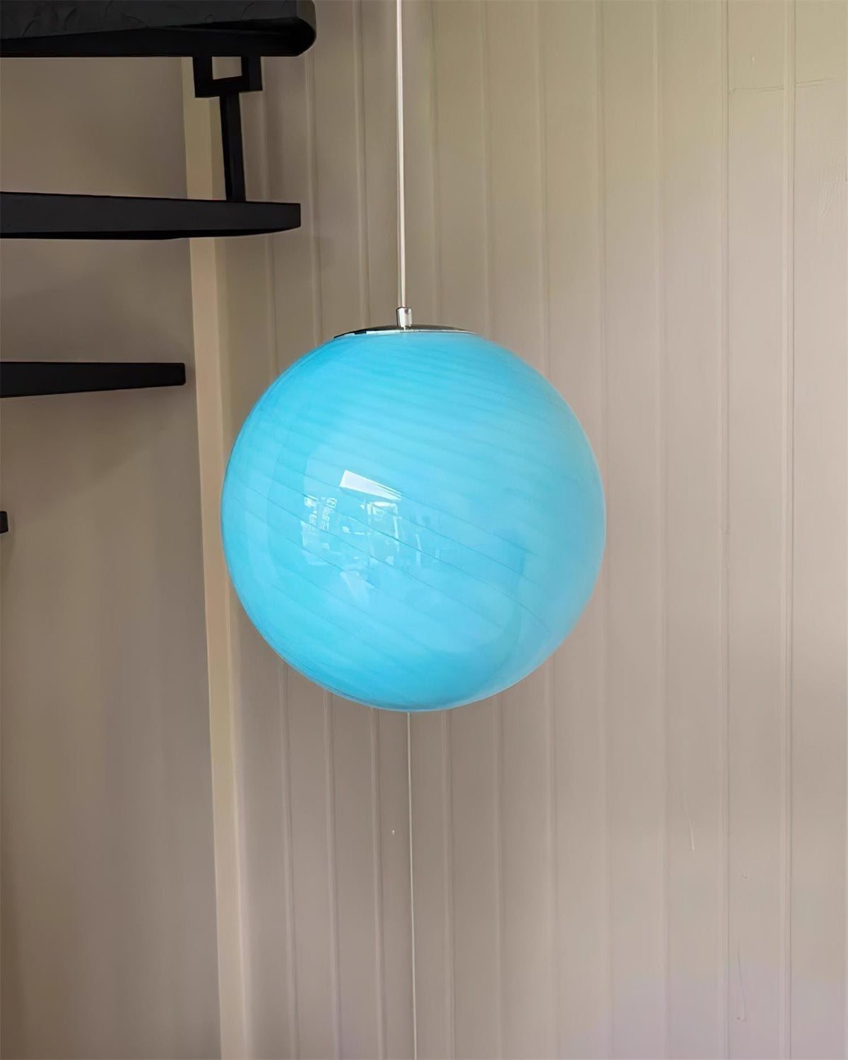 Dorvian lámpara colgante de vidrio esfera azul moderna