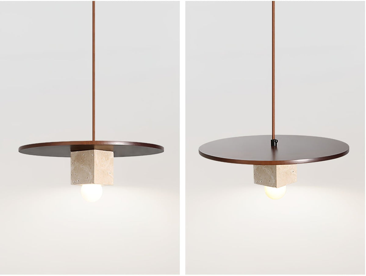 Sarix lámpara colgante geométrica de travertino
