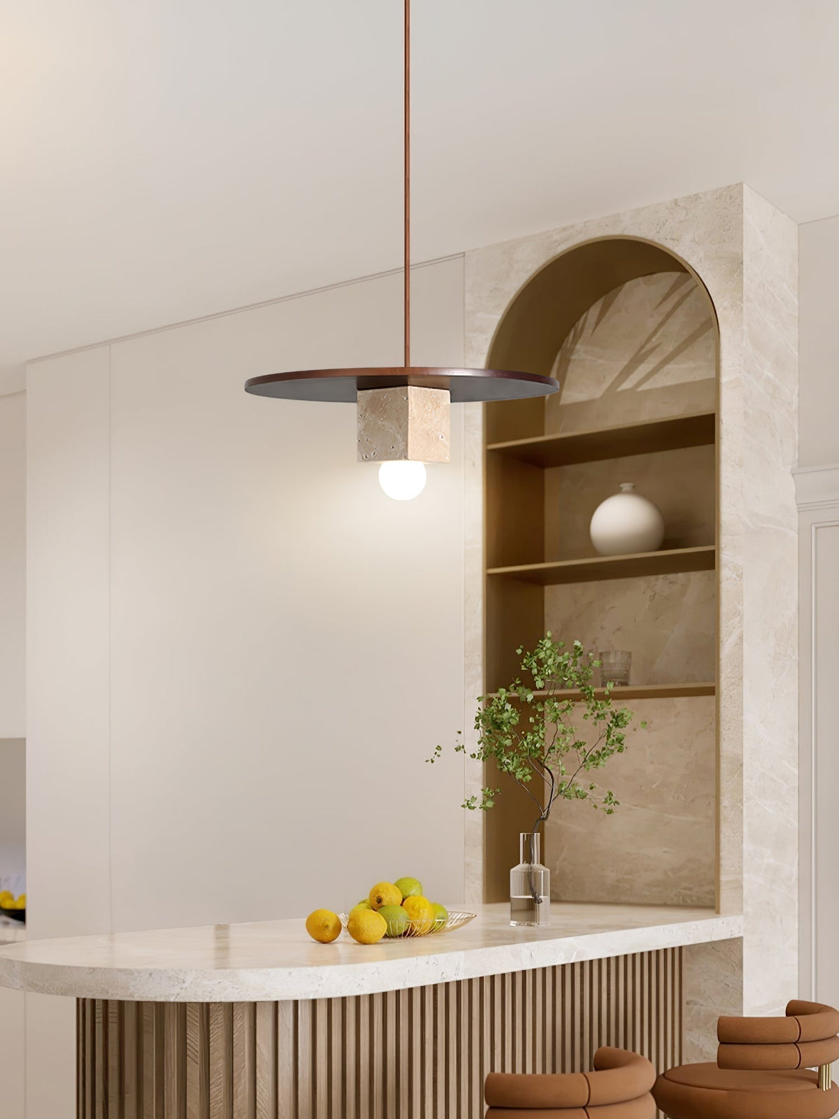 Sarix lámpara colgante geométrica de travertino