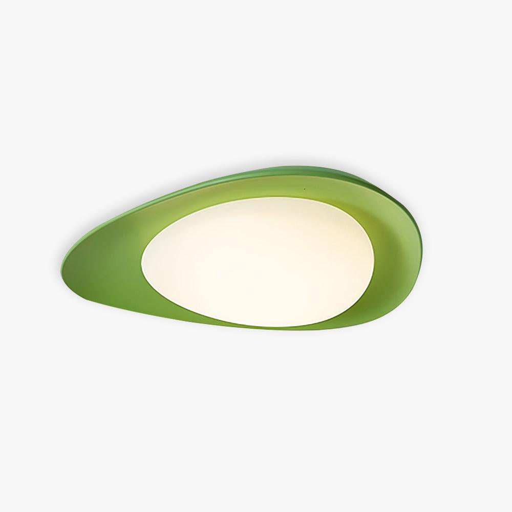 Aria Lámpara de Techo con Forma de Guijarro en Verde y Beige