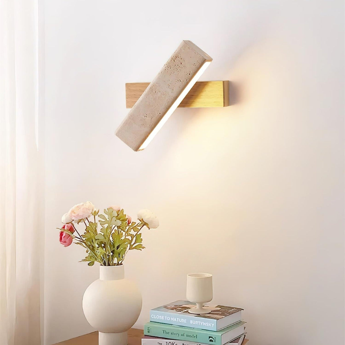 Novra aplique de pared de travertino con rotación
