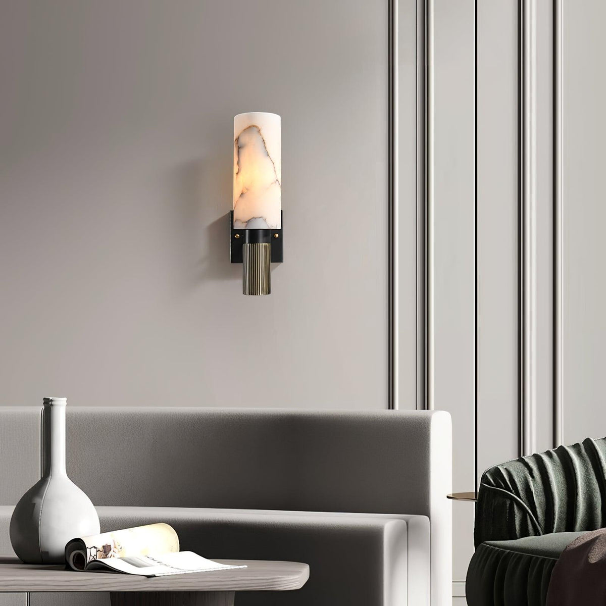 Aveninette aplique de pared alabastro
